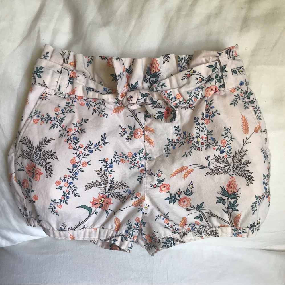 Baby Gap High Waisted Blush Floral Shorts 2T